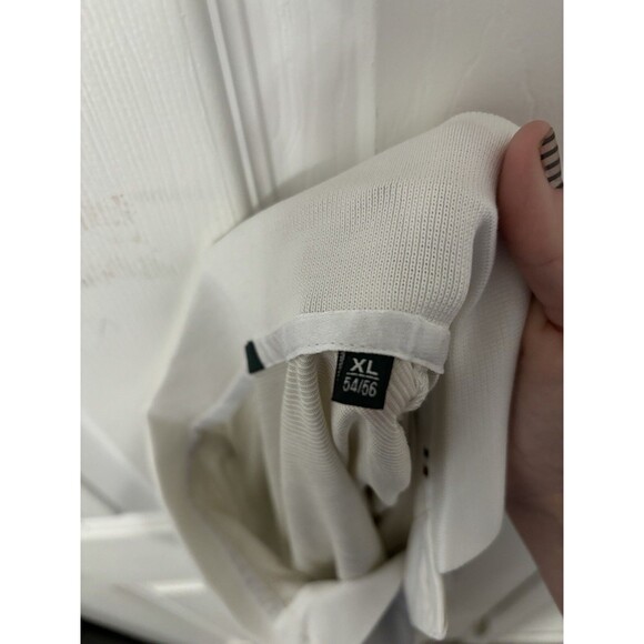 Marbas Men’s XL 100% Marcerized Cotton Short Sleeve White Strip Polo Shirt - Picture 8 of 8